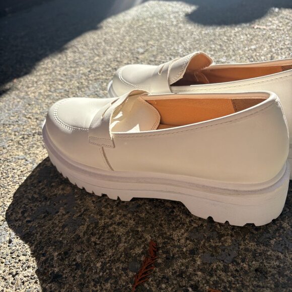 Qupid Chunky White Loafers – Size 9 / 40, Brand New - Picture 2 of 7